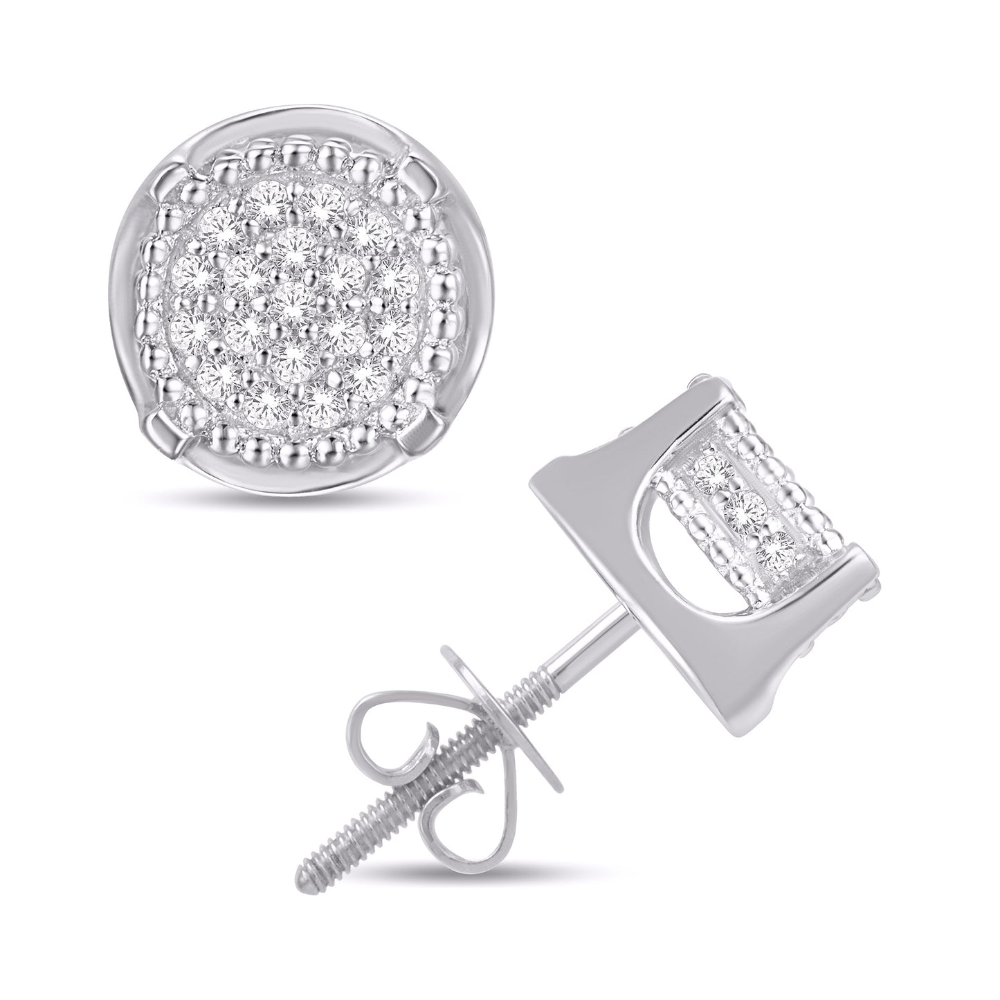 Diamond Round Earrings