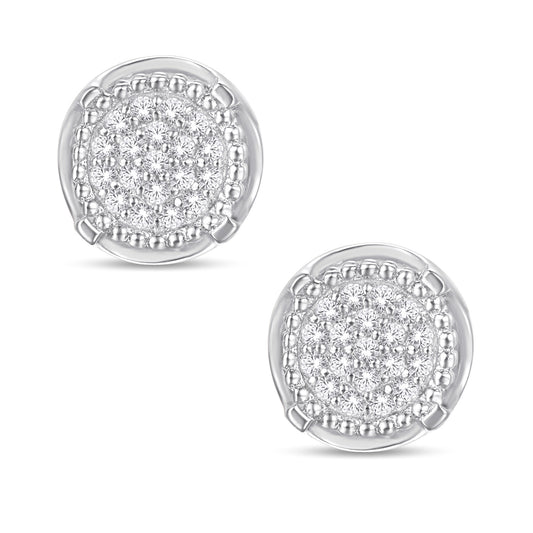 Diamond Round Earrings