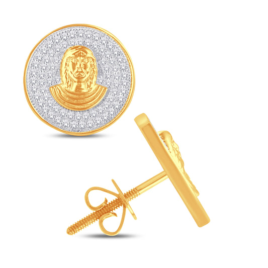 Diamond Jesus Face Earrings