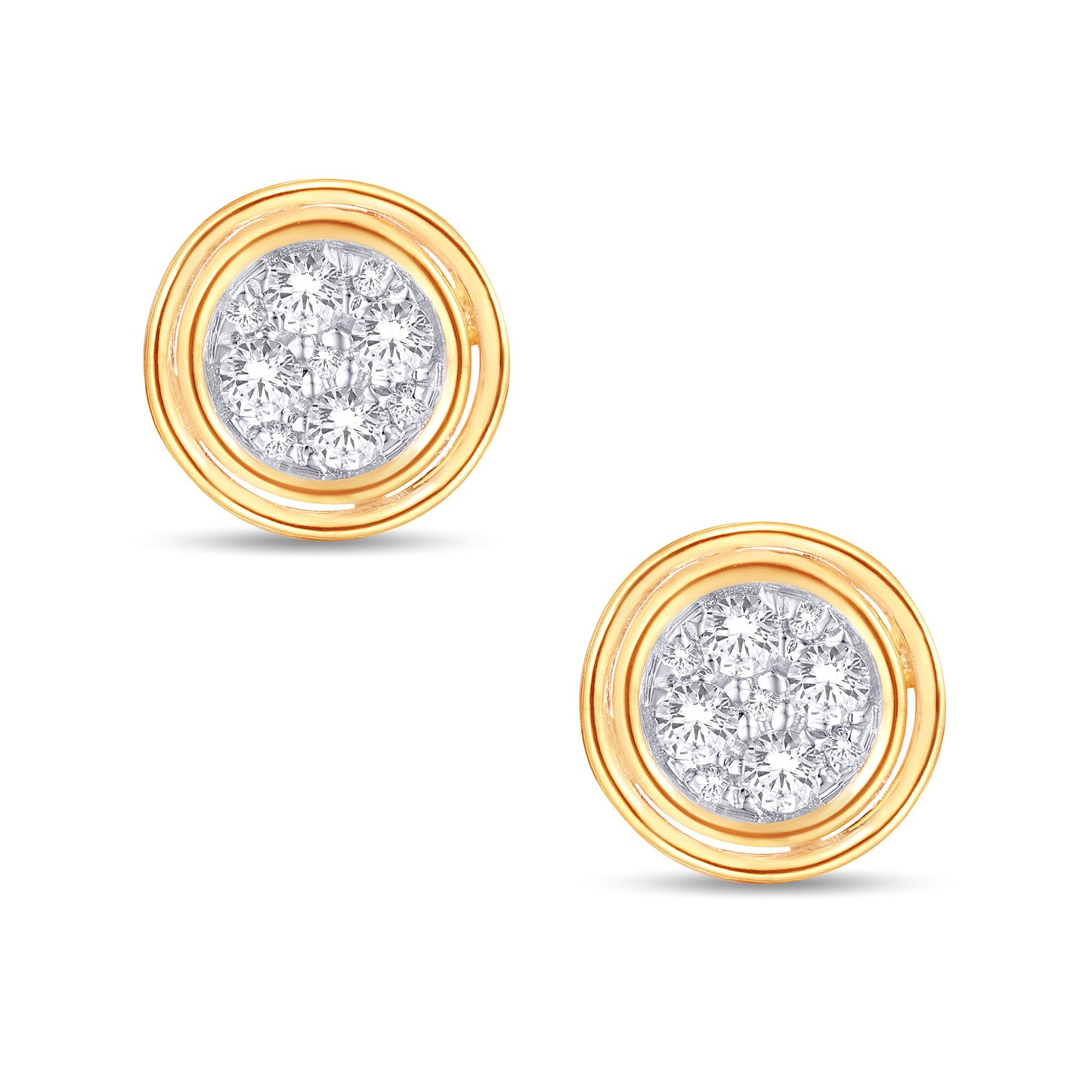 Diamond Round Earrings