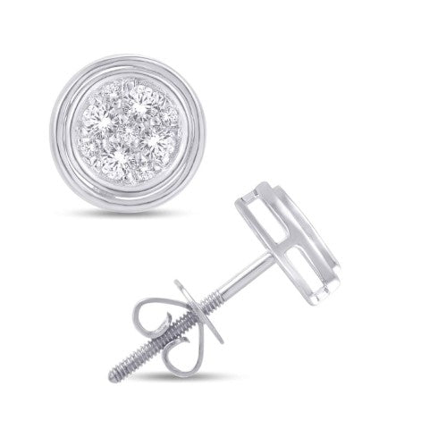 Diamond Round Earrings