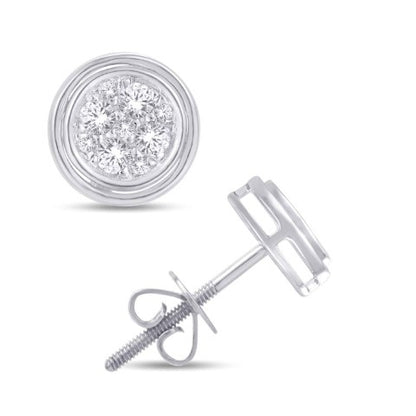 Diamond Round Earrings