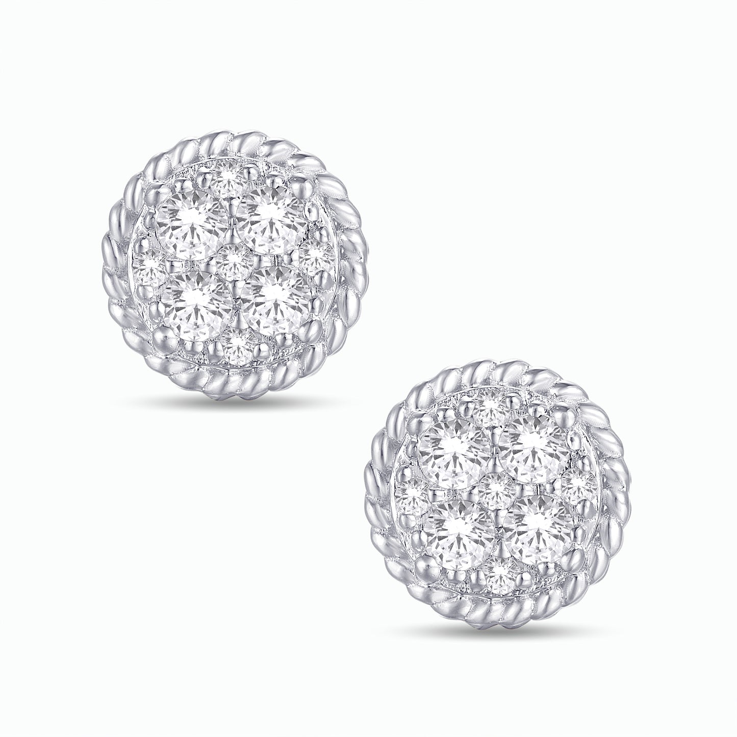 Diamond Round Earrings