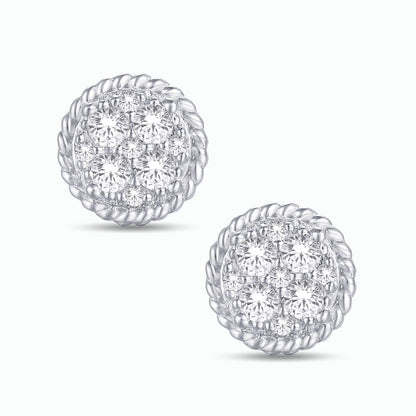 Diamond Round Earrings