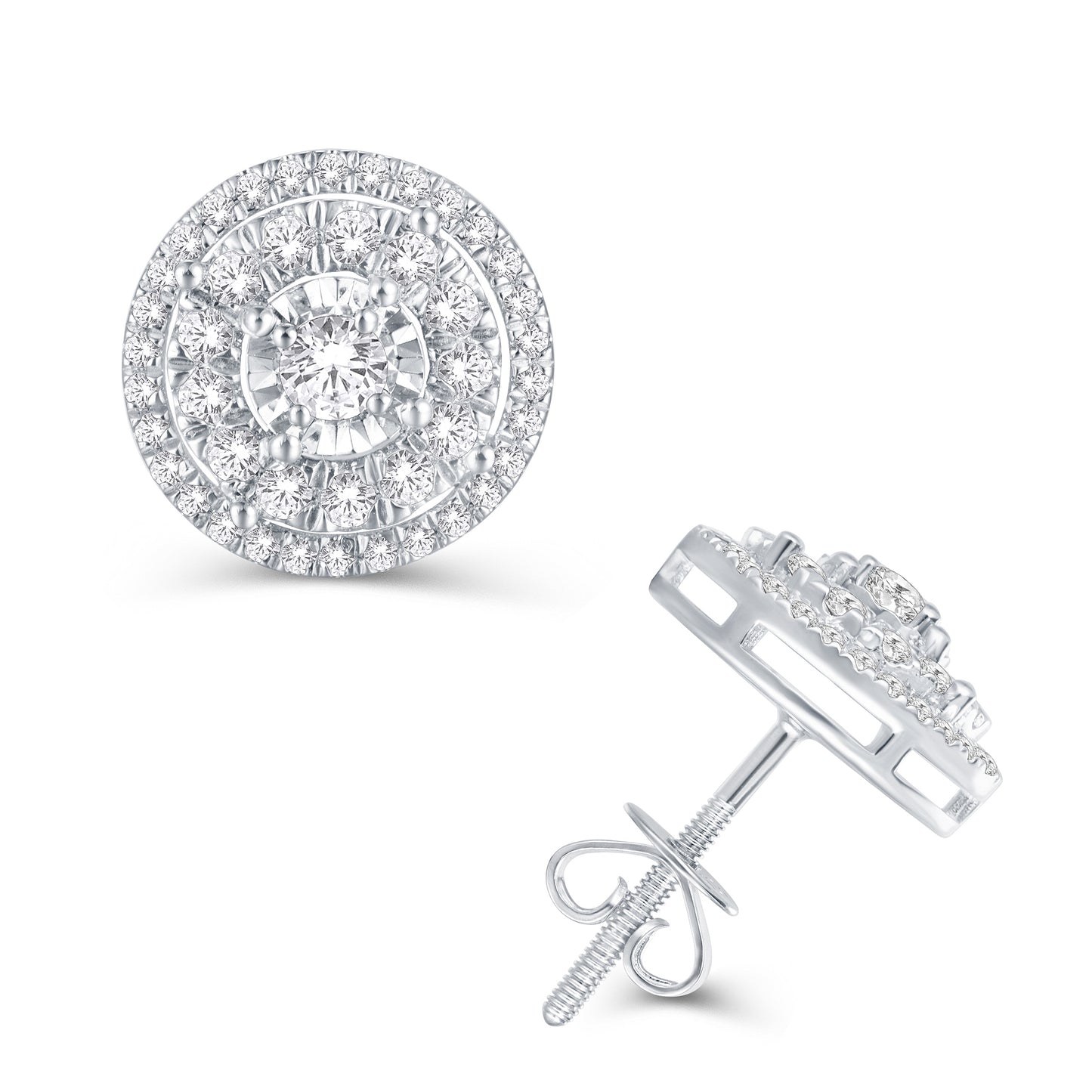 Diamond Round Earrings