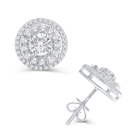 Diamond Round Earrings