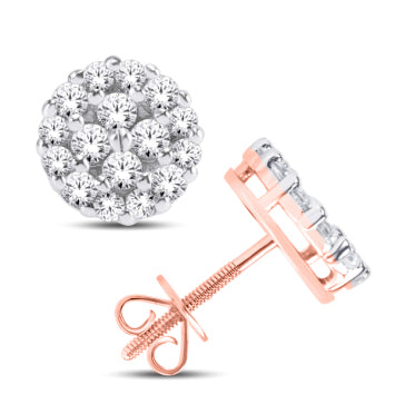 Diamond Round Earrings