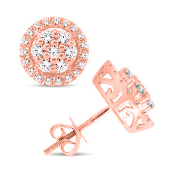 Diamond Round Earrings