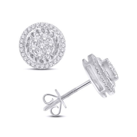 Diamond Round Earrings