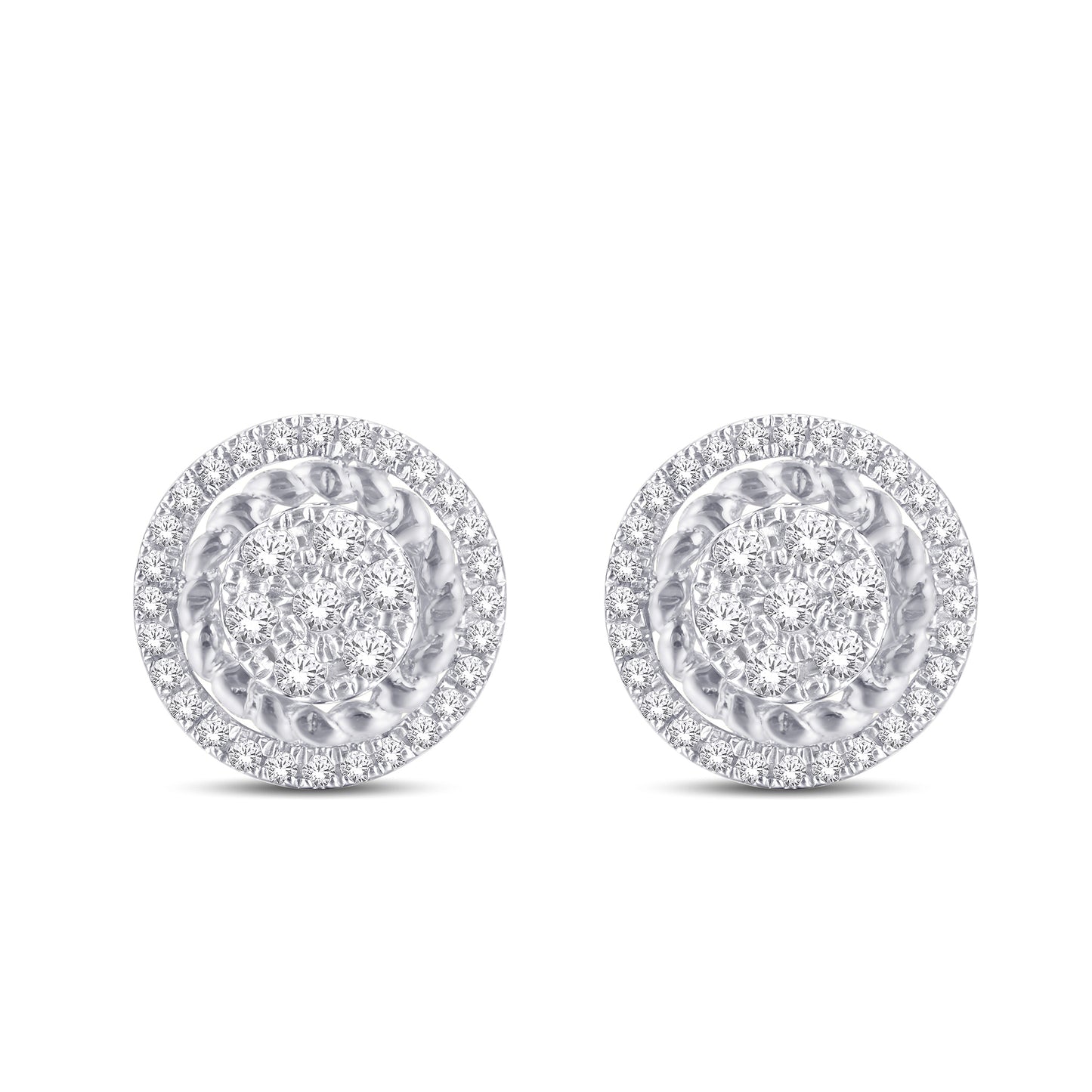 Diamond Round Earrings