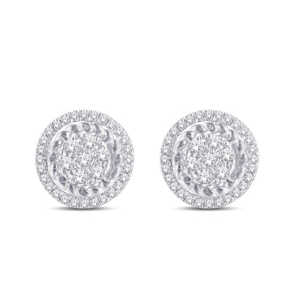 Diamond Round Earrings