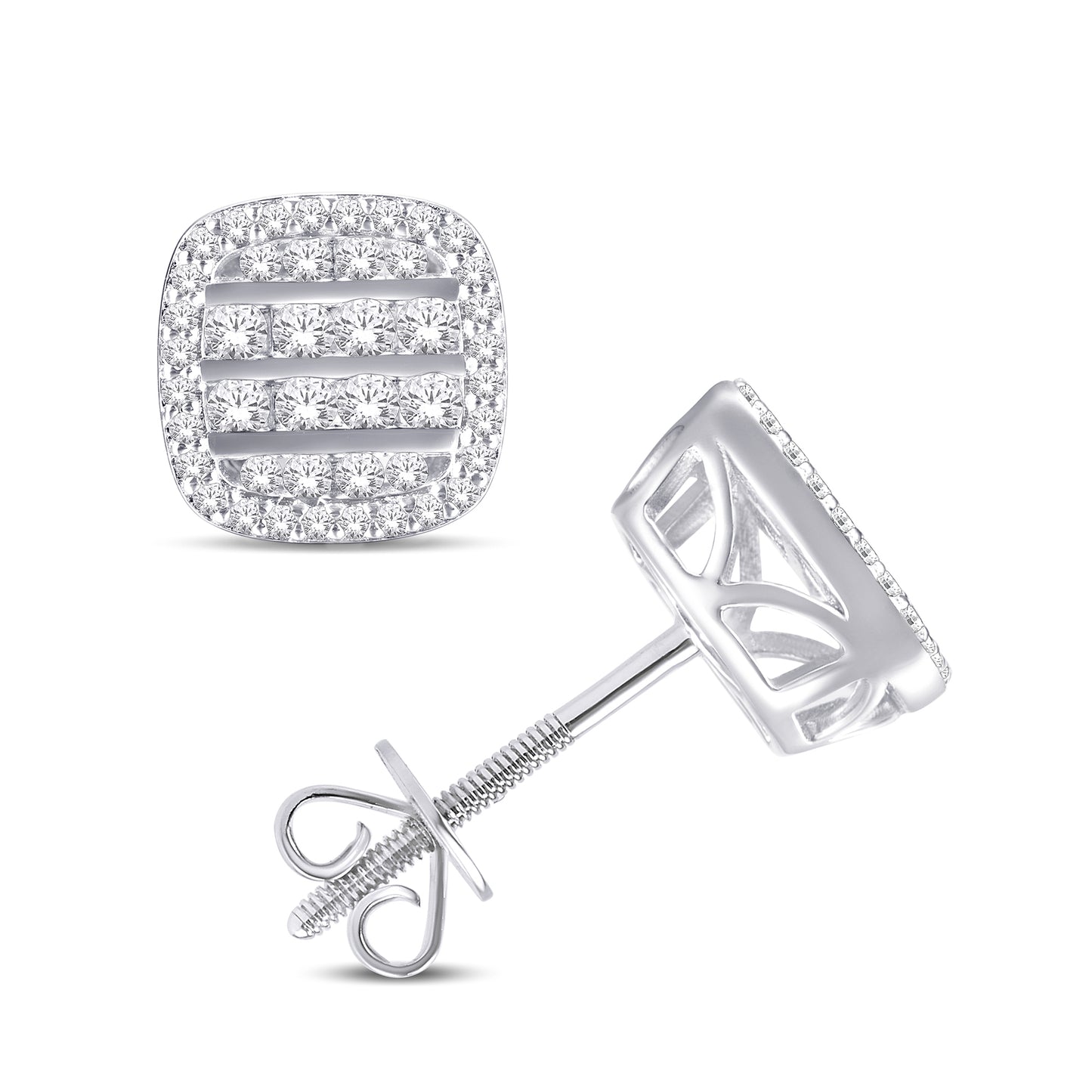 Diamond Cushion Earrings