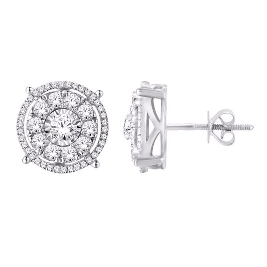 Diamond Round Earrings