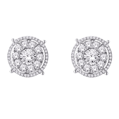 Diamond Round Earrings