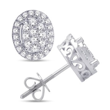 Diamond Oval Earrings
