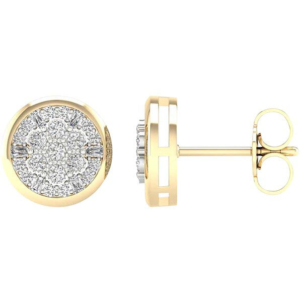 Diamond Round Earrings