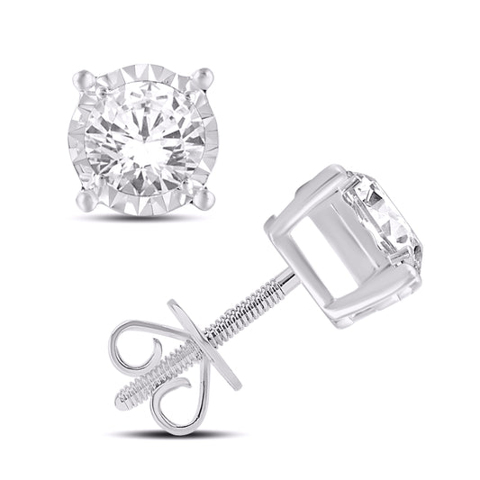 Diamond Round Earrings