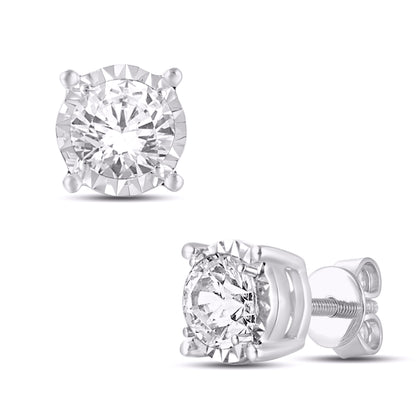 Diamond Round Earrings