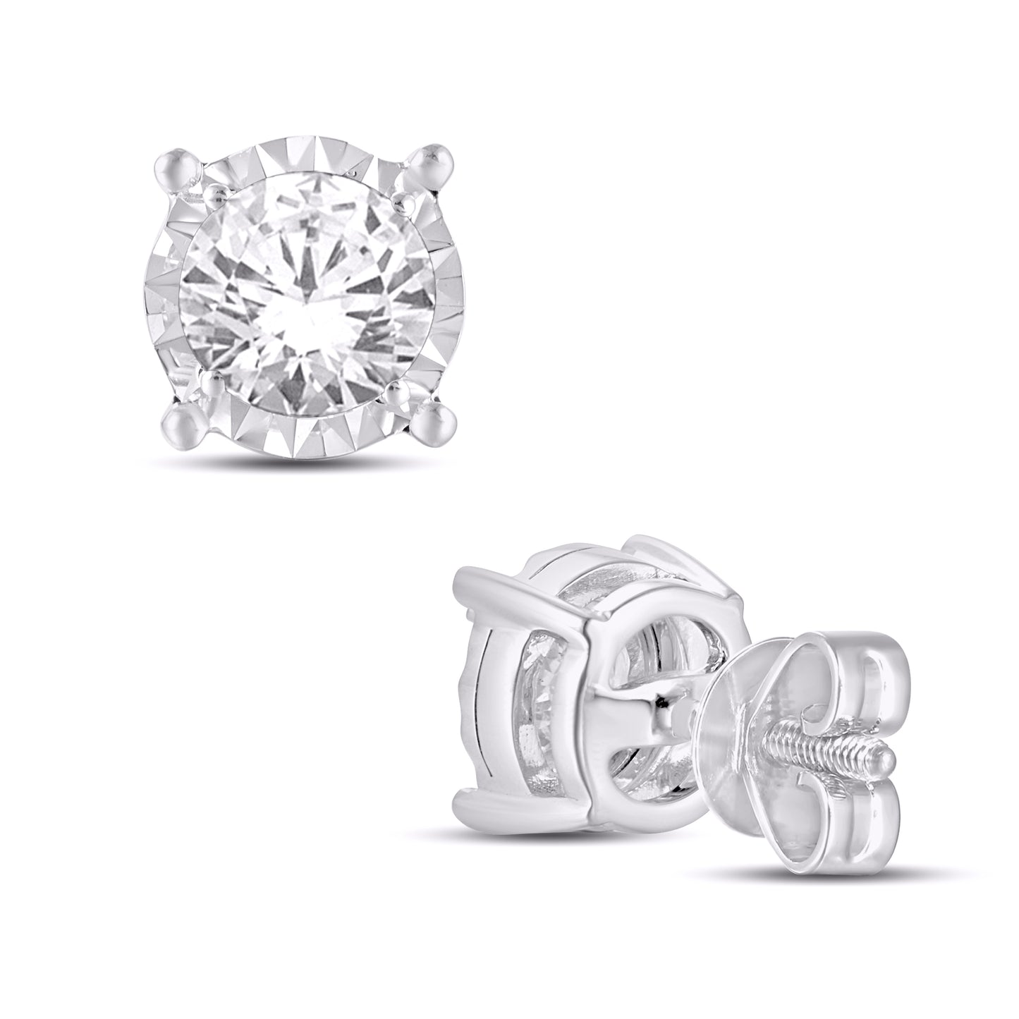 Diamond Round Earrings
