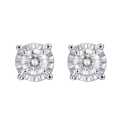 Diamond Round Earrings