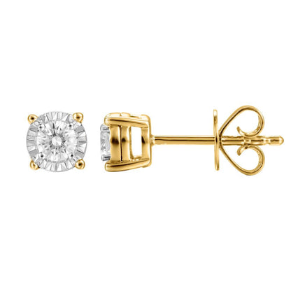 Diamond Round Earrings