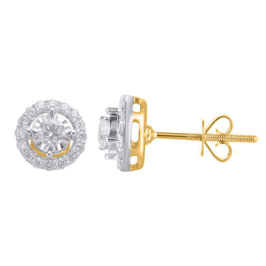 Diamond Round Earrings