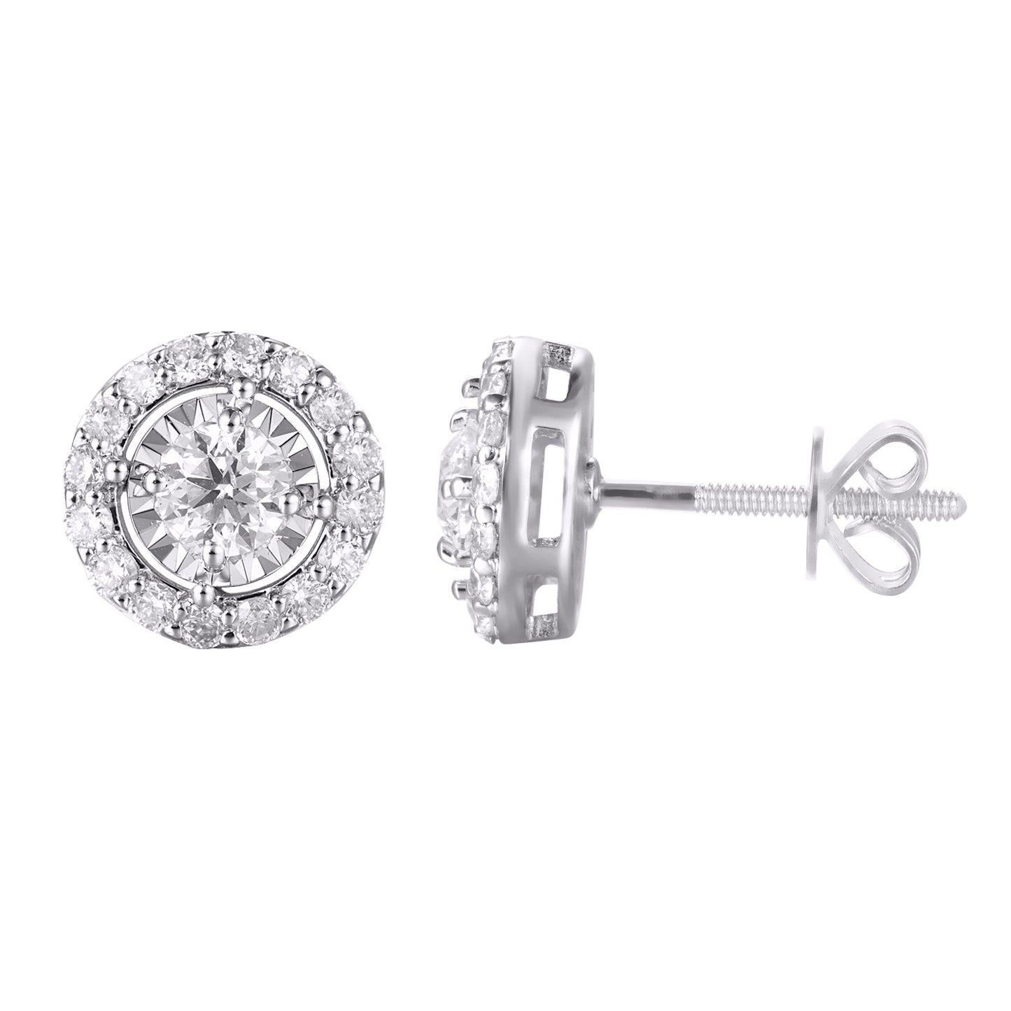 Diamond Round Earrings