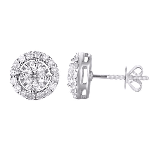 Diamond Round Earrings