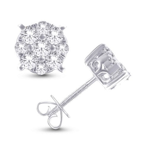 Diamond Round Earrings