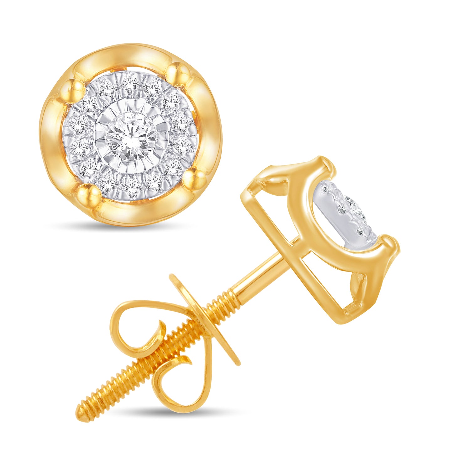 Diamond Round Earrings