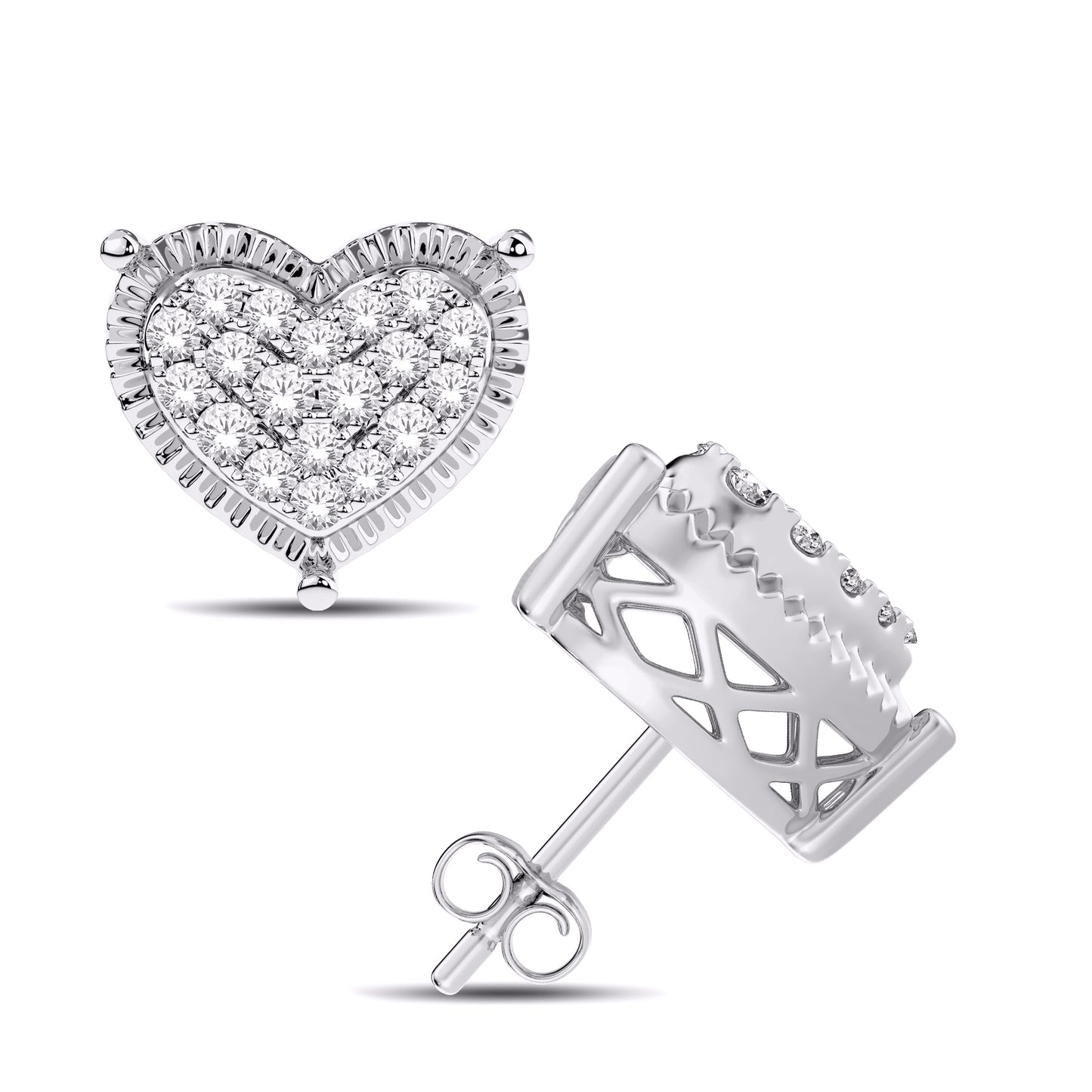 Diamond Heart Earrings