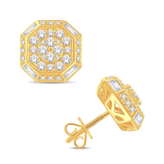 Diamond Octagon Earrings