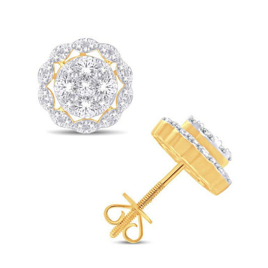 Diamond Flower Earrings