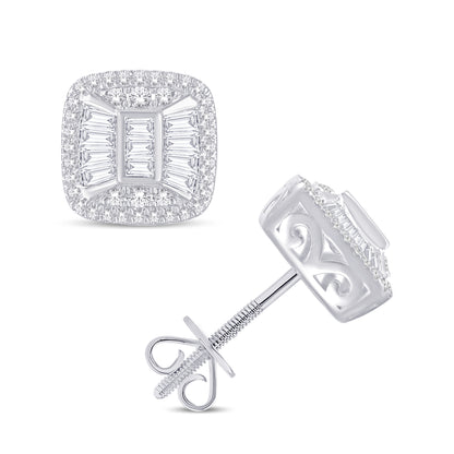 Diamond Cushion Earrings