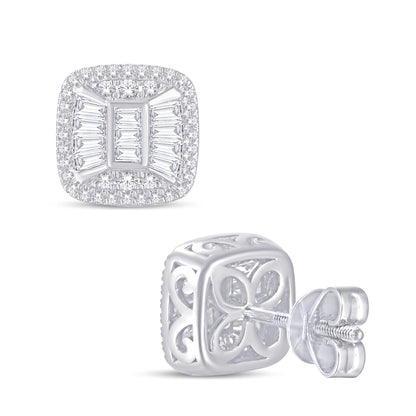 Diamond Cushion Earrings
