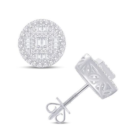 Diamond Round Earrings