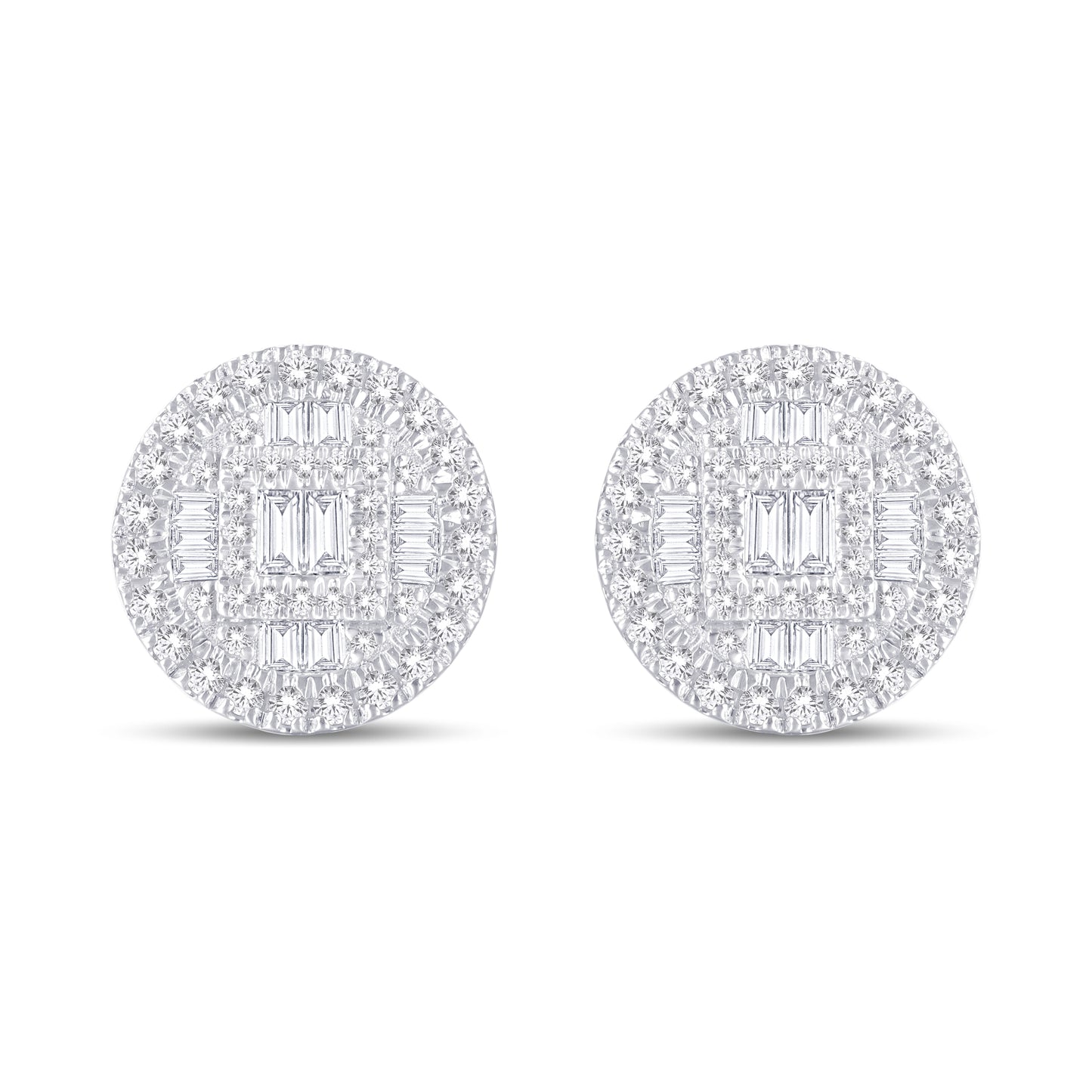 Diamond Round Earrings