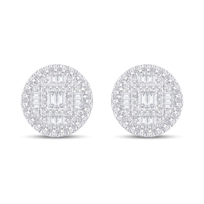 Diamond Round Earrings