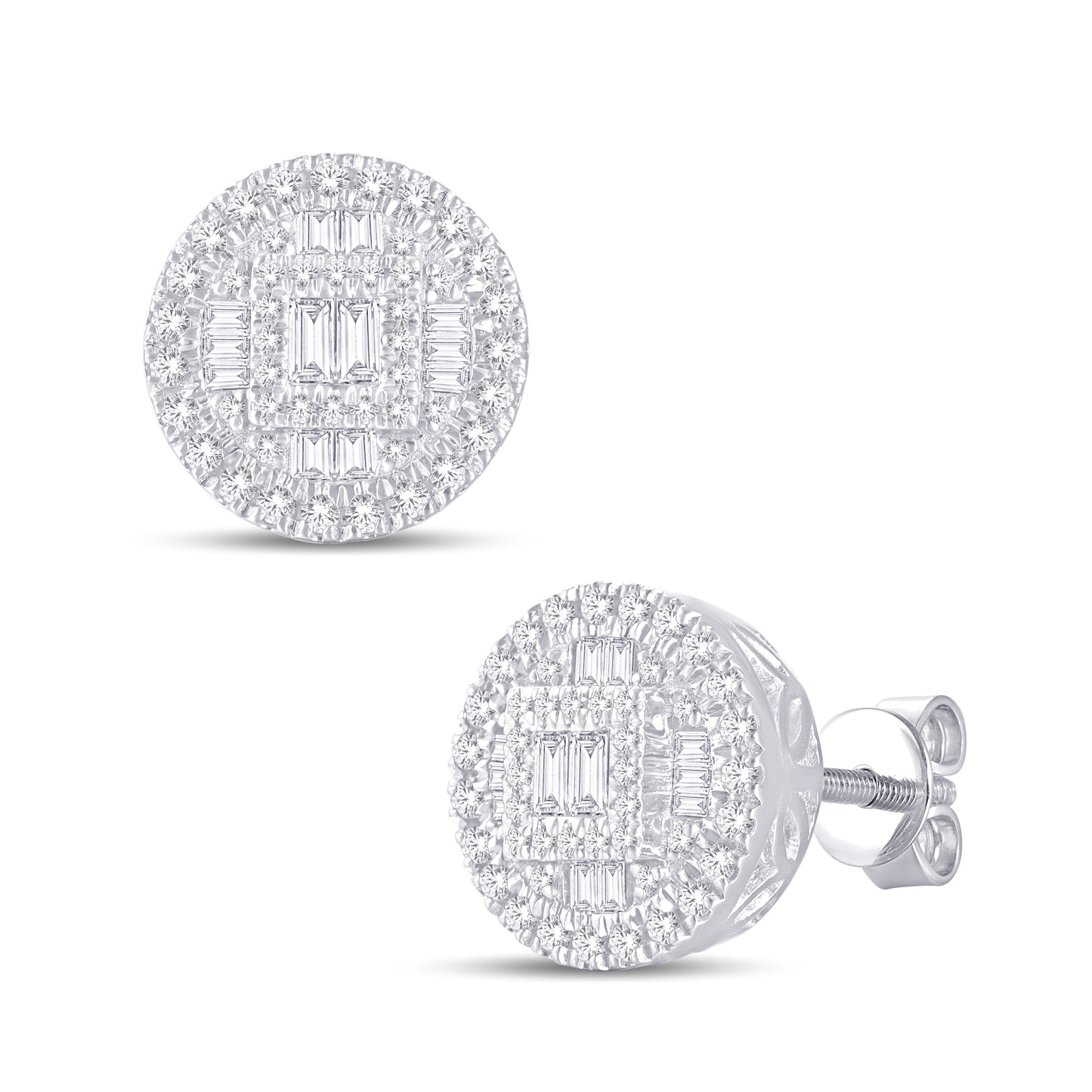 Diamond Round Earrings