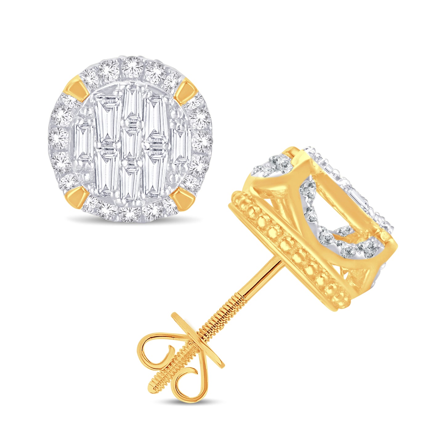 Diamond Round Earrings