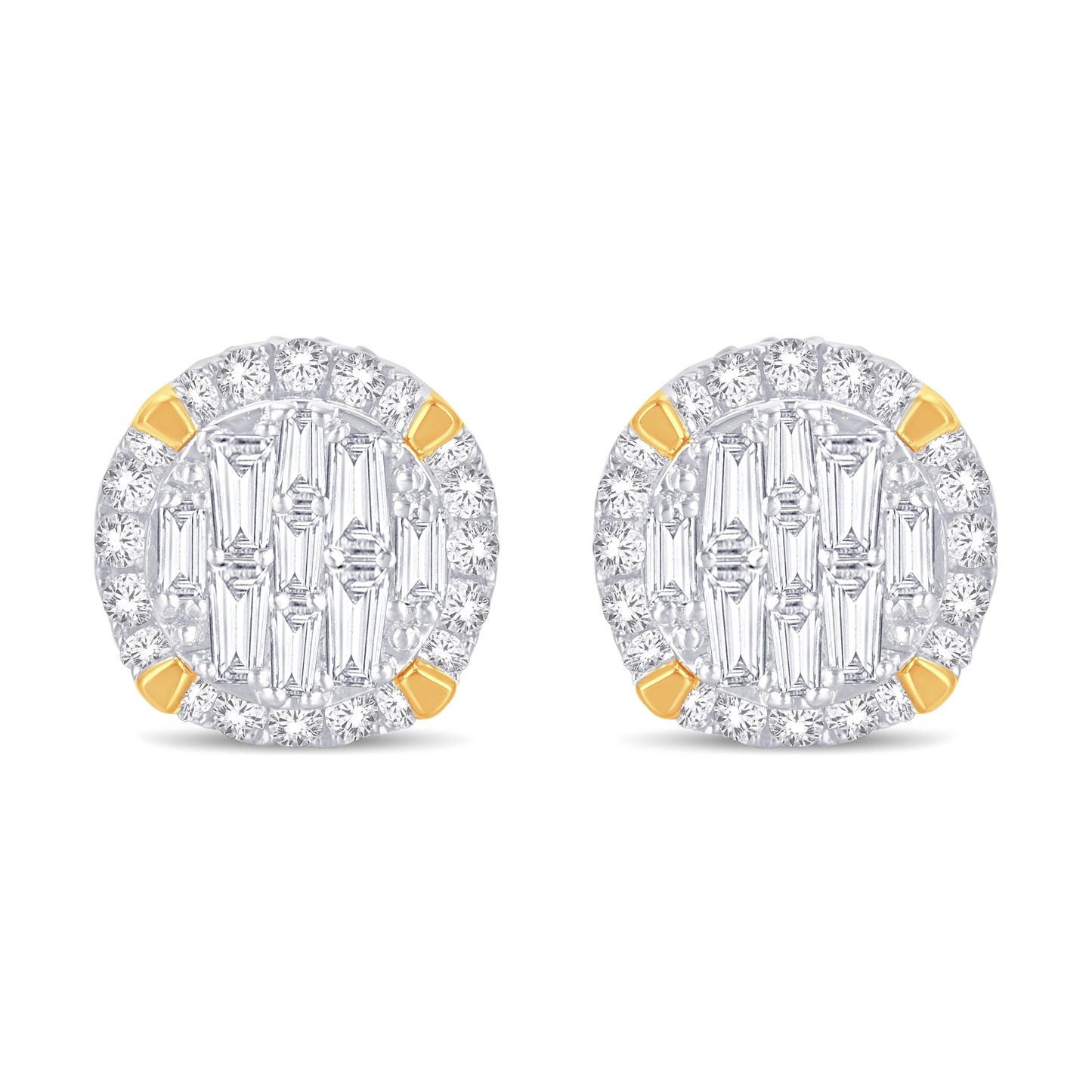 Diamond Round Earrings