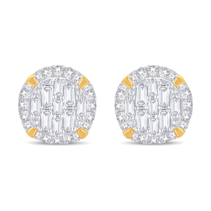 Diamond Round Earrings