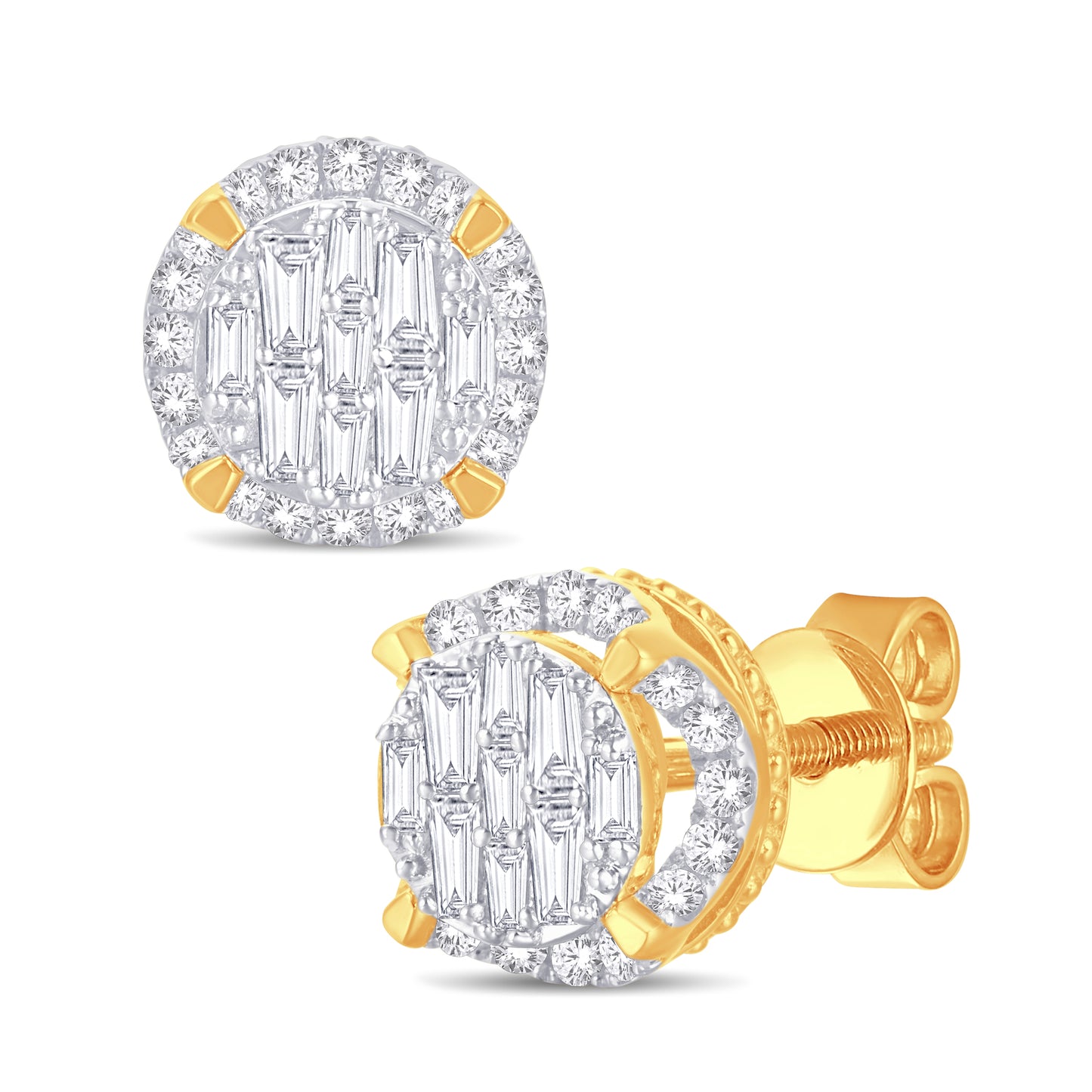 Diamond Round Earrings
