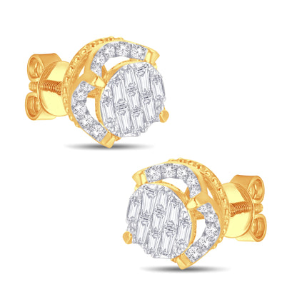 Diamond Round Earrings