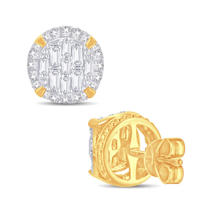 Diamond Round Earrings