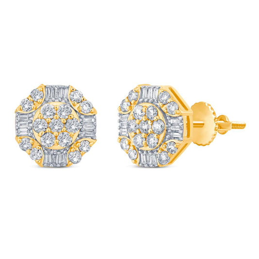 Diamond Heptagon Earrings