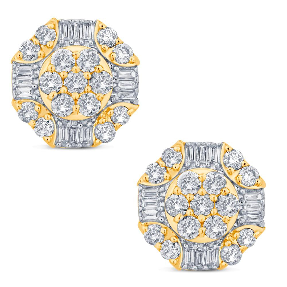 Diamond Heptagon Earrings