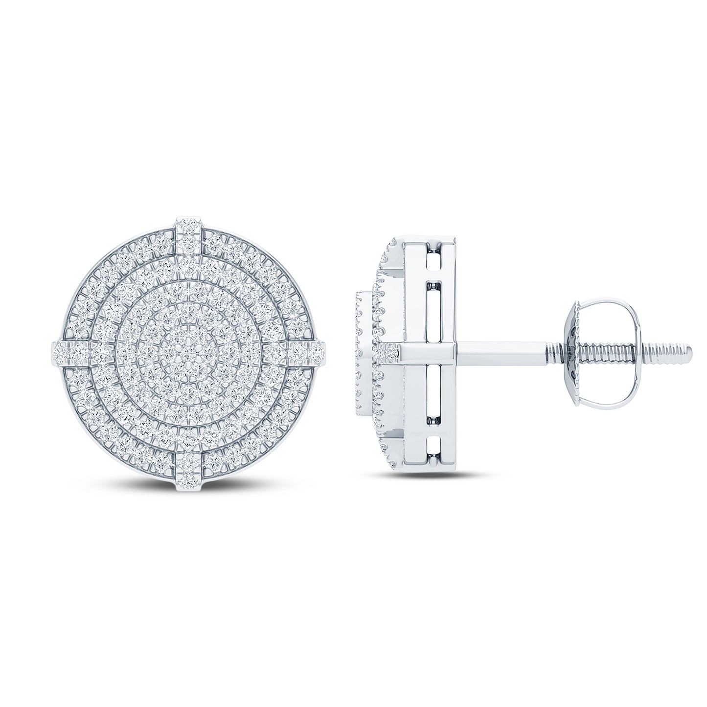 Diamond Round Earrings