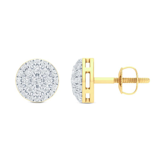 Diamond Round Earrings