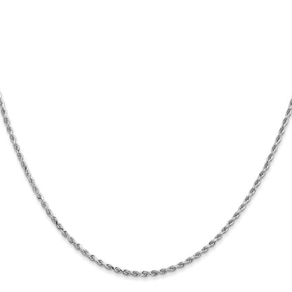 10k White Gold 1.5mm Diamond-cut Rope Chain